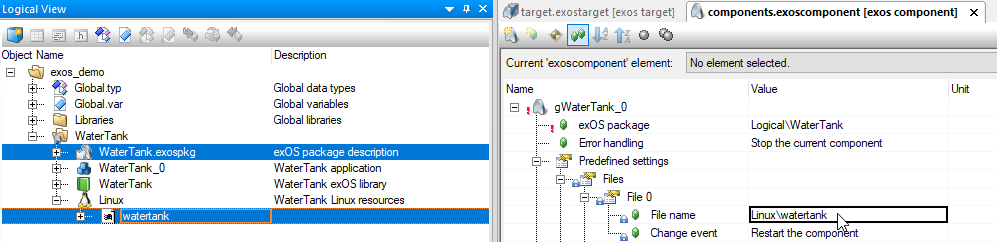 Location of the deployed file is relative to the .exospkg file